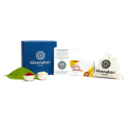 Meenakari Kids Elephant Sterling Silver Rakhi for Boys and girls