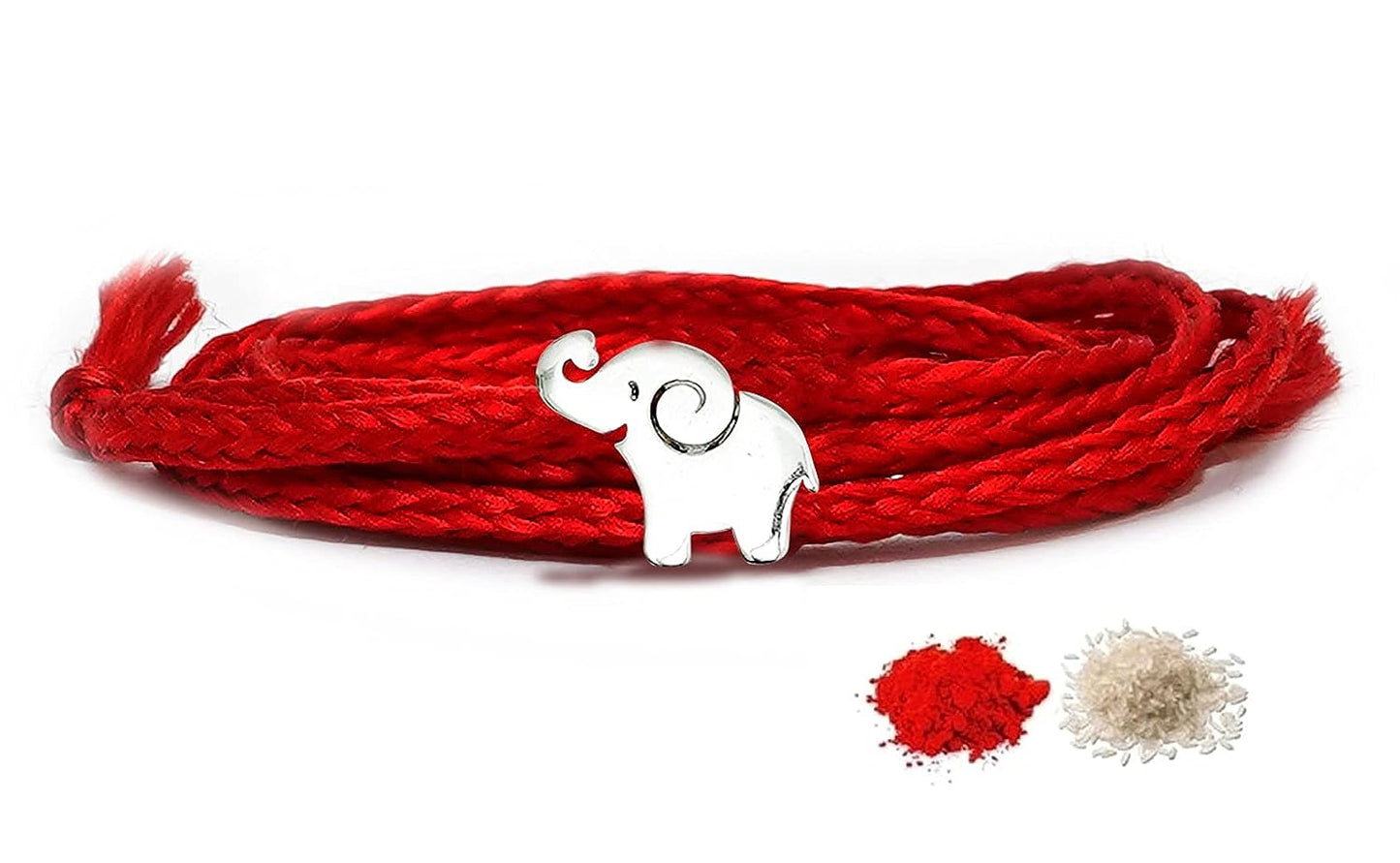 Meenakari Kids Elephant Sterling Silver Rakhi for Boys and girls
