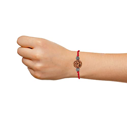 Meenakari Rudraksh and Sterling Silver beads bracelet for Men/Rakhi for brother
