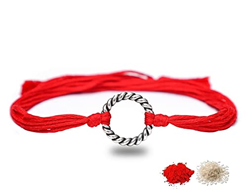 Meenakari Sterling Silver Infinity twisted loop Rakhi for Brother