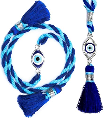 Meenakari Sterling Silver Evil eye (Nazariya) rakhi for bhaiya and bhabhi