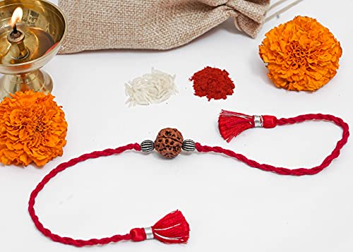 Meenakari Rudraksh and Sterling Silver beads bracelet for Men/Rakhi for brother