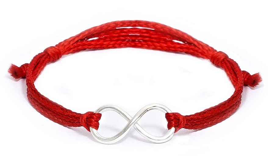 Meenakari Silver Pure Sterling Silver Infinity Bracelet Rakhi for Boys Brother (Silver)