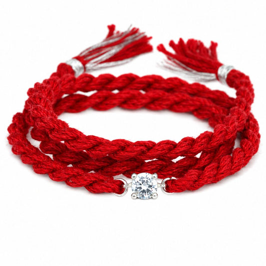 Meenakari Pure 925 Sterling Silver Zircon/Stone Rakhi